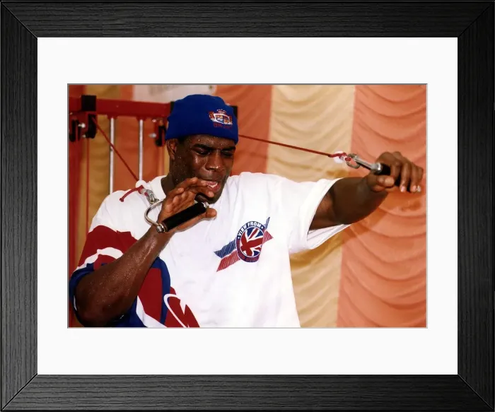 Framed Print : Frank Bruno Boxing Heavywieght boxer working out in the gym Framed Print : Frank Bruno Boxing Heavywieght boxer working out in the gym