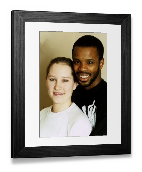Framed Print : Duke McKenzie Boxing Super Bantamweight boxer with his wife Diane