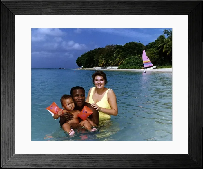 Framed Print : Chris Eubank Boxing with wife Karron and Son Christopher on his honeymoon in Barbados Framed Print : Chris Eubank Boxing with wife Karron and Son Christopher on his honeymoon in Barbados