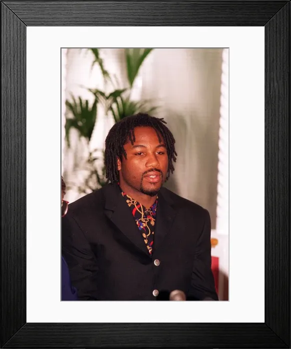 Framed Print : Lennox Lewis Boxer at a Press Conference