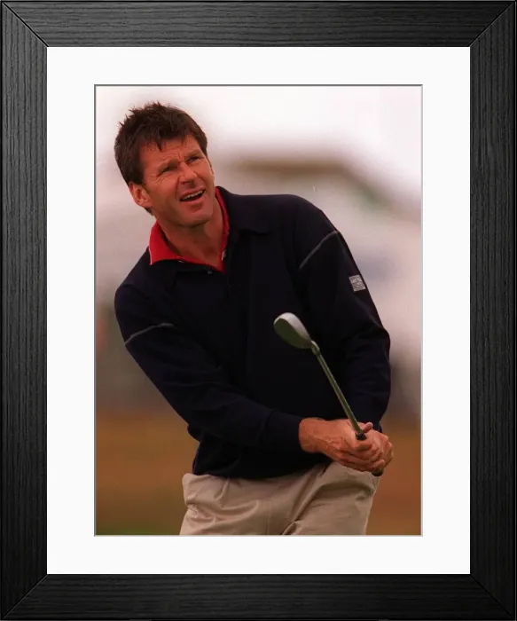 Framed Print : Nick Faldo during practice before the British Open July 1997 at Troon Framed Print : Nick Faldo during practice before the British Open July 1997 at Troon