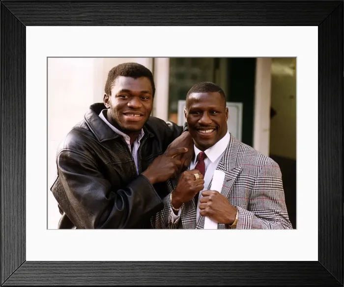Framed Print : James Pritchard boxer with Herbie Hide