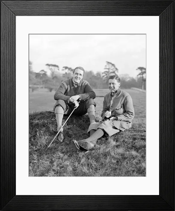Framed Print : Pope Stampers and Owen Hares Golf May 1919 The two golfers sit down during a Framed Print : Pope Stampers and Owen Hares Golf May 1919 The two golfers sit down during a