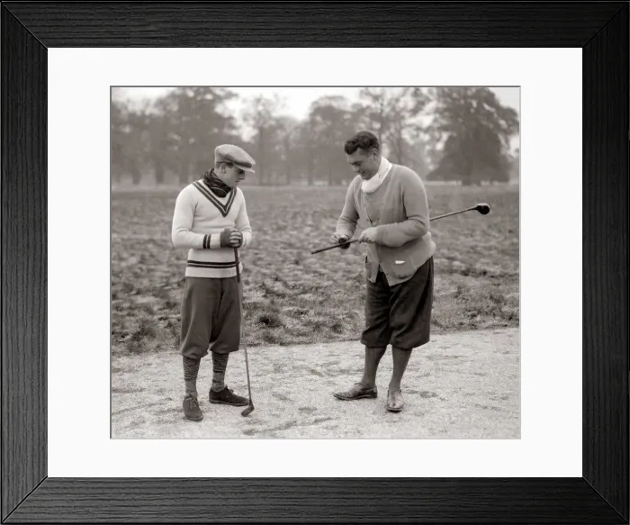Framed Print : Golf at Stoke Poges Golf Club November 1923 Roy Royston (left Framed Print : Golf at Stoke Poges Golf Club November 1923 Roy Royston (left