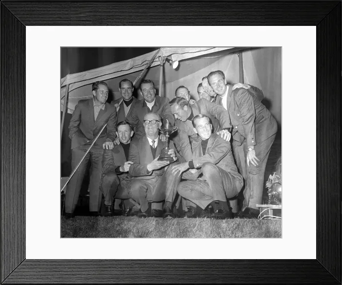 Framed Print : Ryder Cup Great Britain v USA Golf October 1965 The winning USA squad proudly