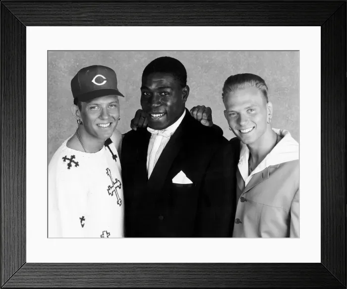 Framed Print : Frank Bruno boxer meets Bros pop group