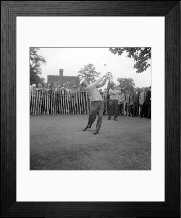 Framed Print : Canada Cup Golfers At Wentworth June 1956 Sam Snead Tees Off on the Practice range Framed Print : Canada Cup Golfers At Wentworth June 1956 Sam Snead Tees Off on the Practice range