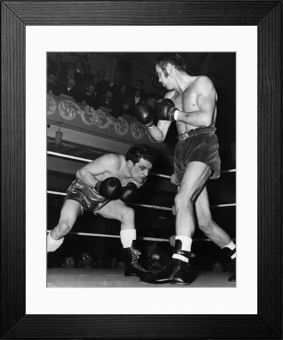 Framed Print : Chris Finnegan the Olympics Gold medallist had an easy victory over Dick Griffiths of Framed Print : Chris Finnegan the Olympics Gold medallist had an easy victory over Dick Griffiths of