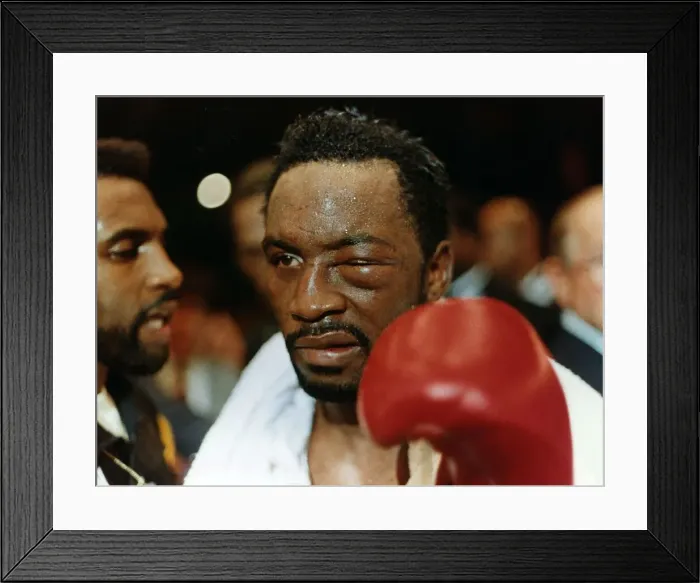 Framed Print : Nigel Benn Boxer Has His Eye Closed In A Bid To Win The World Championship Framed Print : Nigel Benn Boxer Has His Eye Closed In A Bid To Win The World Championship