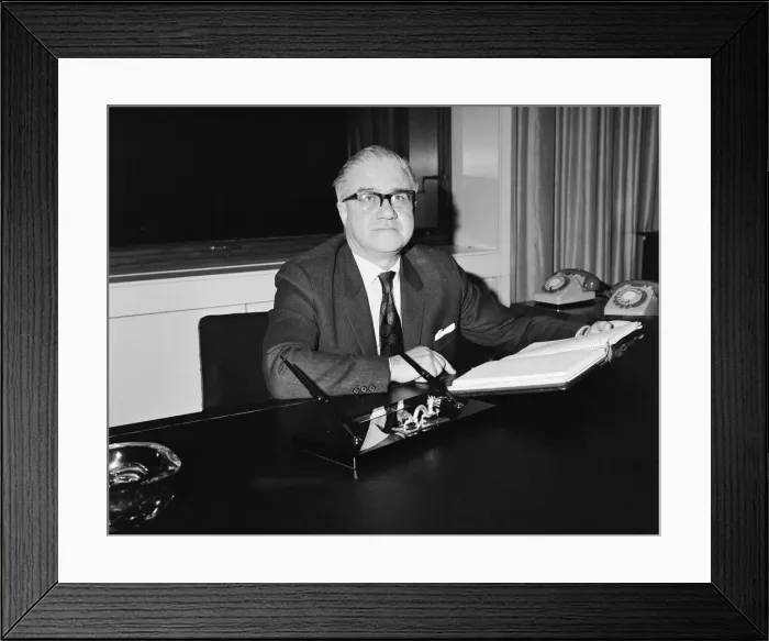 Framed Print : Shell Oil Chairman Mr McFadzian. 22nd February 1972 Framed Print : Shell Oil Chairman Mr McFadzian. 22nd February 1972