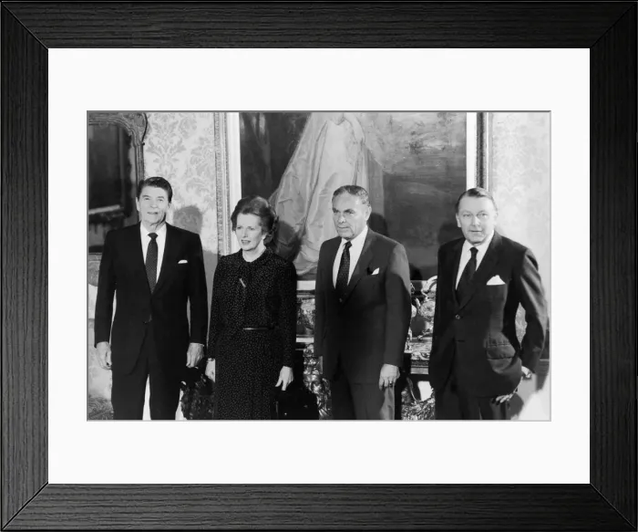 Framed Print : Left to right President Ronald Reagan, Prime Minister Margaret Thatcher Framed Print : Left to right President Ronald Reagan, Prime Minister Margaret Thatcher