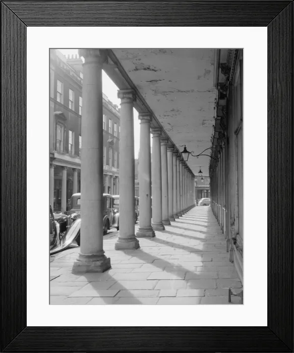 Framed Print : A general view of a collonade in the centre of Bath Stone columns Framed Print : A general view of a collonade in the centre of Bath Stone columns
