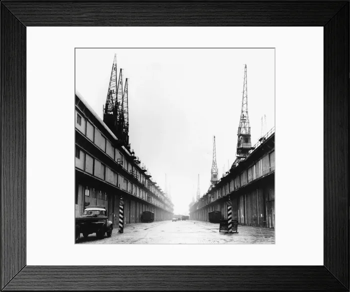 Framed Print : Liverpool Docks in 1968s new years day Framed Print : Liverpool Docks in 1968s new years day
