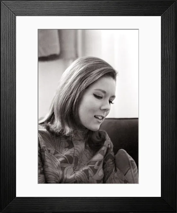 Framed Print : Actress Diana Rigg in Evening Trouser Suit March 1967 Framed Print : Actress Diana Rigg in Evening Trouser Suit March 1967