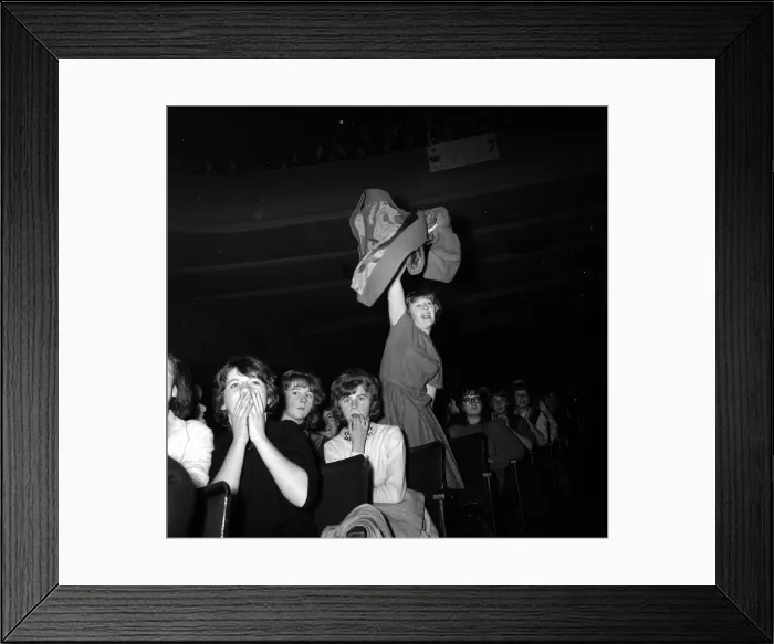 Framed Print : The Beatles - Fans - 6th November 1963. Fans of The Beatles - cheer Framed Print : The Beatles - Fans - 6th November 1963. Fans of The Beatles - cheer