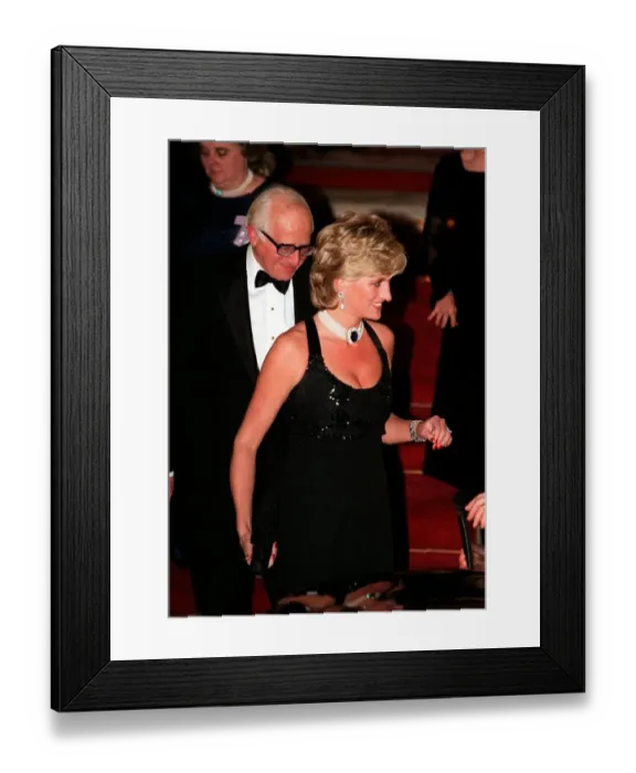 Framed Print : Princess Diana attends a gala night in aid of the Cancer Research charity at Bridgewater Framed Print : Princess Diana attends a gala night in aid of the Cancer Research charity at Bridgewater