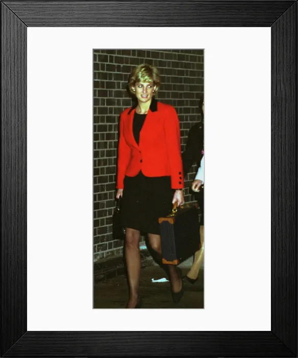 Framed Print : Diana, Princess of Wales, arrives at Heathrow Airport after returning from her four day Framed Print : Diana, Princess of Wales, arrives at Heathrow Airport after returning from her four day