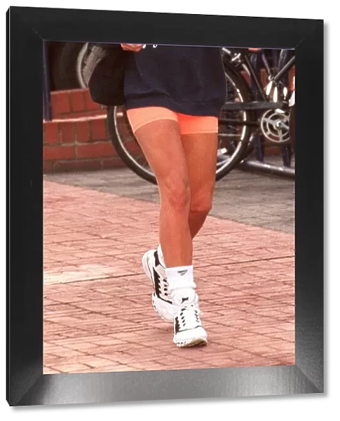 Princess Diana leaving her gym at the Chelsea Harbour club, London
