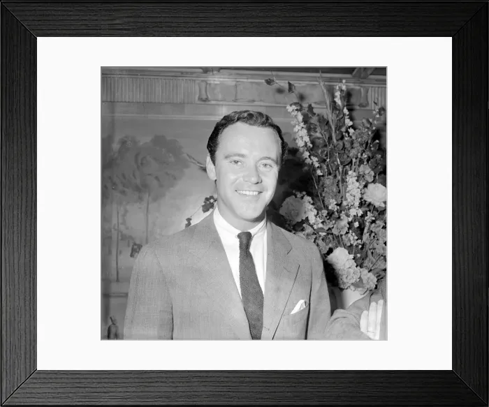 Framed Print : Jack Lemmon during a press reception in Dorchester. July 1956