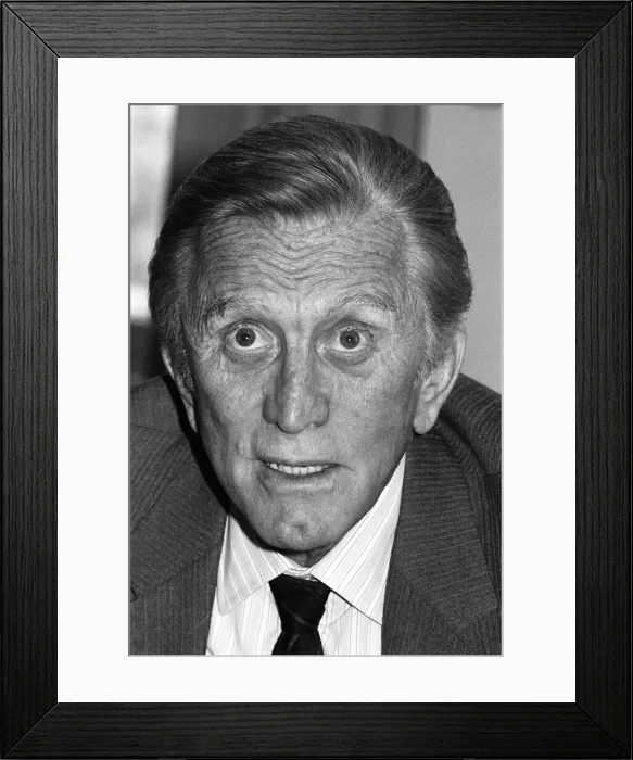 Framed Print : Kirk Douglas April 1987 at the Grosvenor House Hotel fot daily mirror interview with Framed Print : Kirk Douglas April 1987 at the Grosvenor House Hotel fot daily mirror interview with