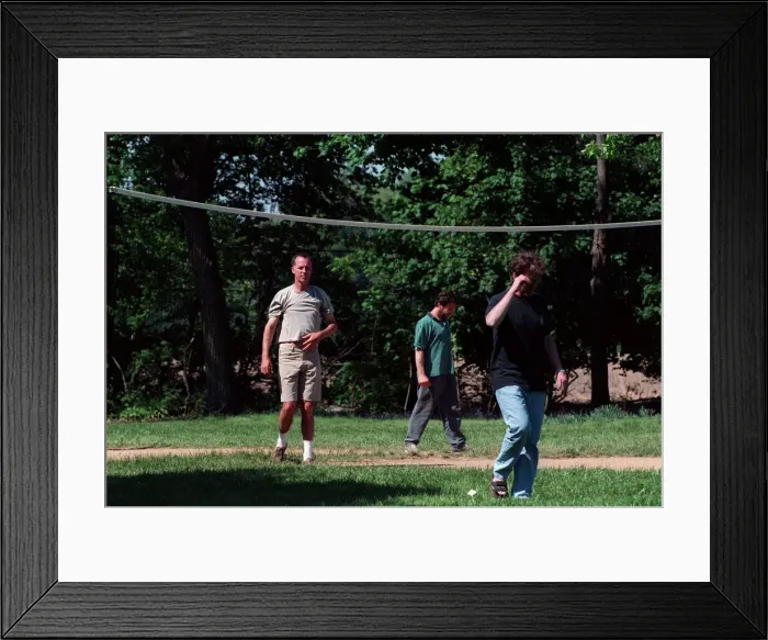Framed Print : Michael Barrymore Comedian  /  TV Presenter Walking on playing fields at the drink