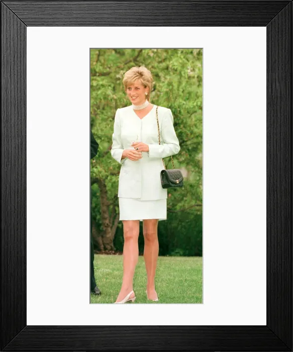 Framed Print : Princess Diana smiles and waves to the students of Northwestern University in Evanston