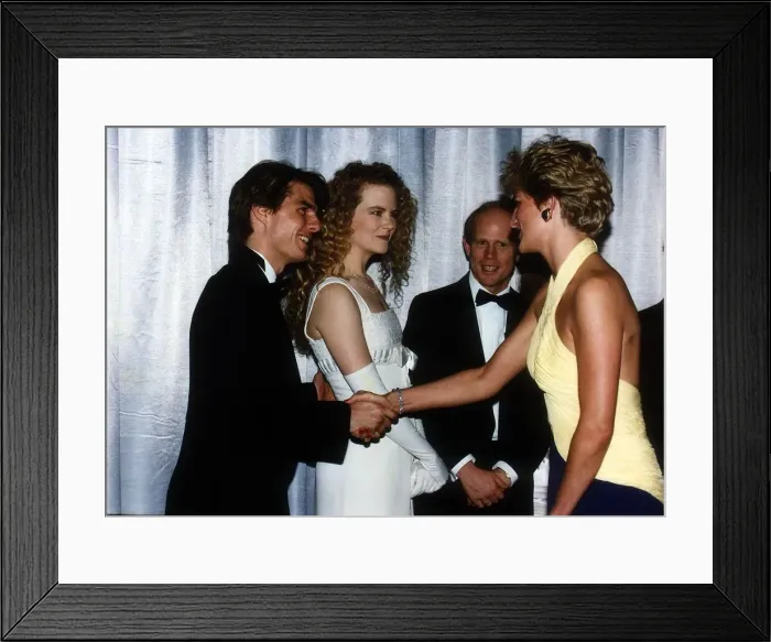 Framed Print : Princess Diana talks to actor Tom Cruise and his wife actress Nicole Kidman Framed Print : Princess Diana talks to actor Tom Cruise and his wife actress Nicole Kidman