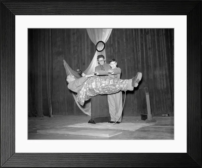 Framed Print : BBC Radio Brian Johnston Radio Bradcaster Presenter 1952 presents his programme as
