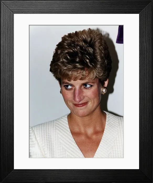 Framed Print : Princess Diana pictured during her visit to Papworth Hospital in Cambridge where she