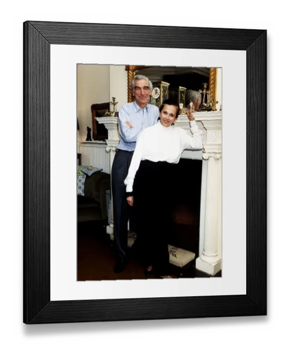 Framed Print : Mike Scott TV Presenter with his wife A©Mirrorpix Framed Print : Mike Scott TV Presenter with his wife A©Mirrorpix