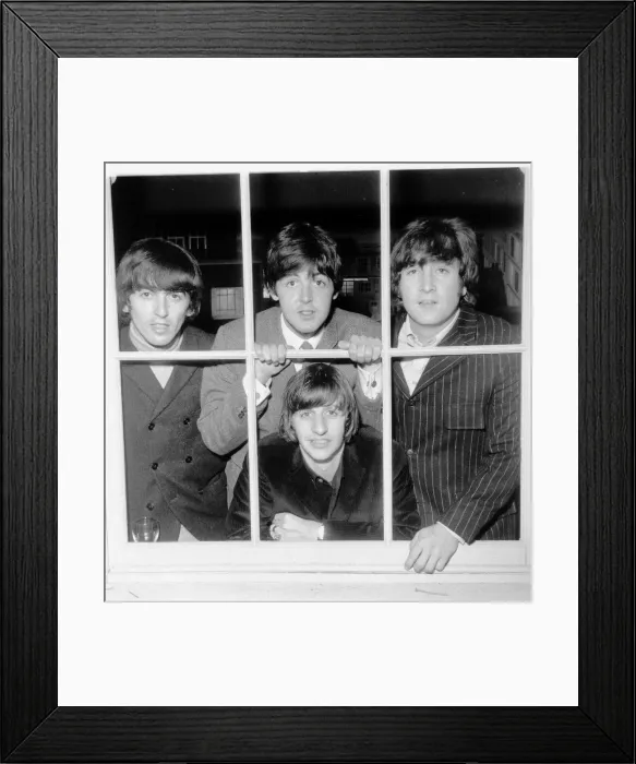 Framed Print : The Beatles seen here in June 1964 at Twickenham Studios to view a rough cut of Help Framed Print : The Beatles seen here in June 1964 at Twickenham Studios to view a rough cut of Help