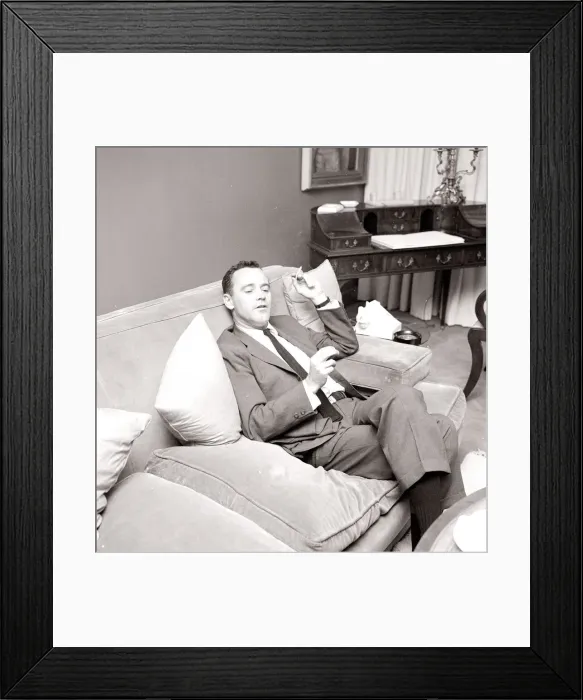 Framed Print : Jack Lemmon during a press reception at the Mayfair Hotel. July 1960 Framed Print : Jack Lemmon during a press reception at the Mayfair Hotel. July 1960