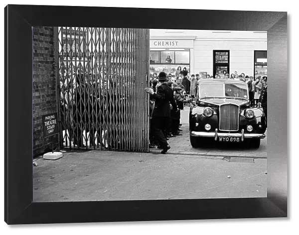 The Beatles - Pop Group 1st November 1963. The Beatles car arrives at the Odeon