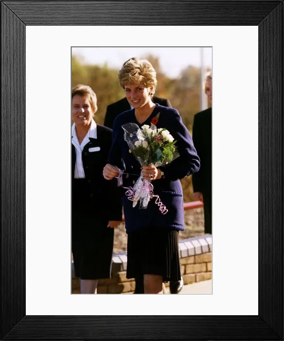 Framed Print : Princess Diana on a tour of Essex. 6th November 1990