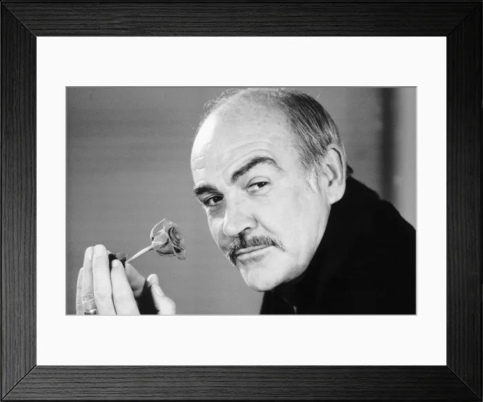 Framed Print : Sean Connery in Britain for the premiere of his film The Name of the Rose He says it was