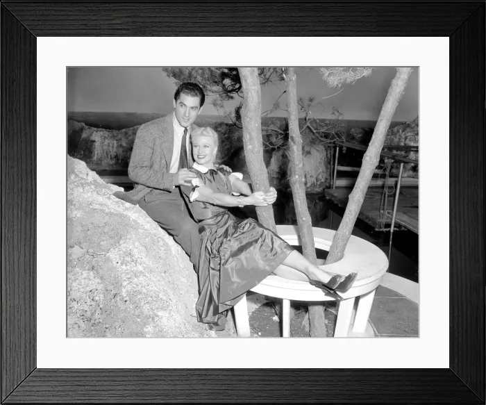 Framed Print : Ginger Rogers with husband Jacques Bergerac in the film Lifetime January 1954