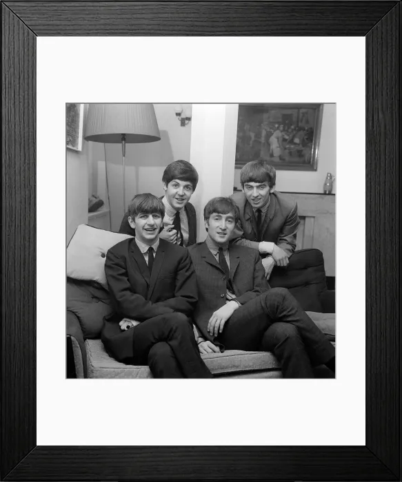 Framed Print : The Beatles pictured at the London residence of Daily Mirror