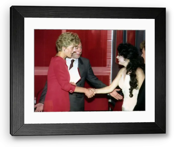 Framed Print : Princess Diana Meeting Singer Sarah Brightman and composer Andrew Lloyd Webber during her Framed Print : Princess Diana Meeting Singer Sarah Brightman and composer Andrew Lloyd Webber during her