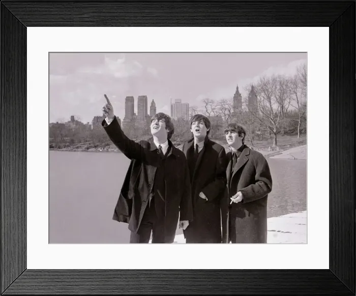Framed Print : Beatles tour of USA 1964 New York City 9th February 1964 L-R John Lennon Paul