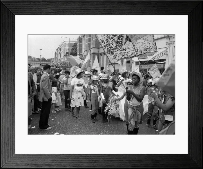 Framed Print : Notting Hill Carnival August 1983 Men, women Framed Print : Notting Hill Carnival August 1983 Men, women
