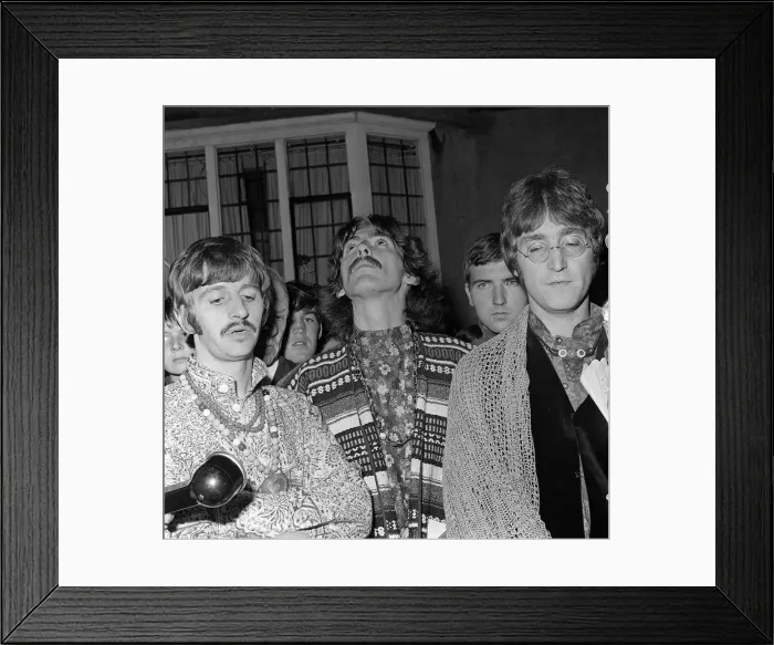 Framed Print : The Beatles Ringo Starr, George Harrison and John Lennon talking to the press Framed Print : The Beatles Ringo Starr, George Harrison and John Lennon talking to the press