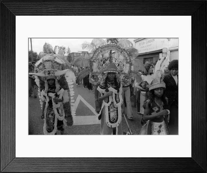 Framed Print : Notting Hill Carnival August 1977 Children join in in the street Parade Framed Print : Notting Hill Carnival August 1977 Children join in in the street Parade