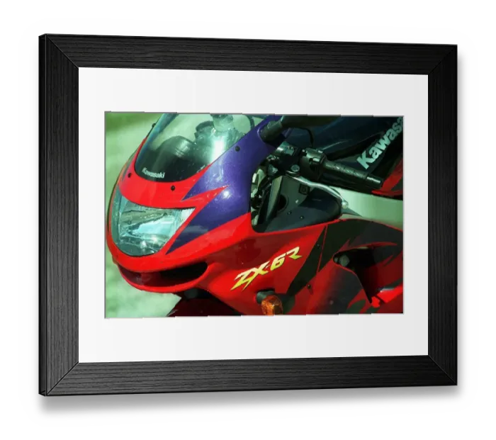 Framed Print : Kawasaki ZX6 motorcycle June 1998