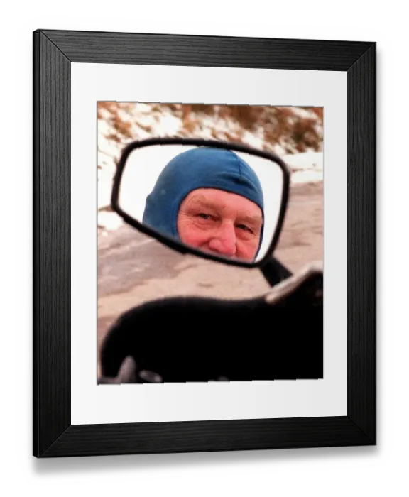 Framed Print : Bill Mather and his trusty old BMW March 1998 Pose at the top end oth Framed Print : Bill Mather and his trusty old BMW March 1998 Pose at the top end oth