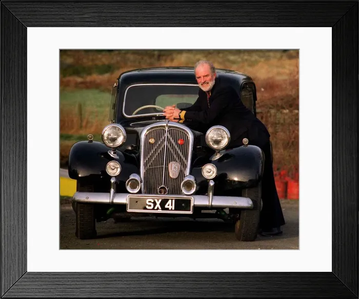 Framed Print : Brian Hall with his Old Citroen February 1998 Framed Print : Brian Hall with his Old Citroen February 1998