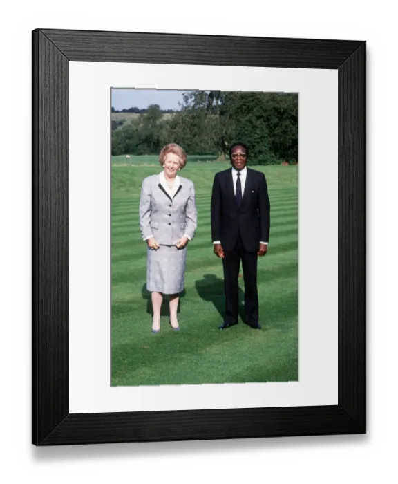 Framed Print : Margaret Thatcher Prime Minister with Robert Mugabe at Chequer Framed Print : Margaret Thatcher Prime Minister with Robert Mugabe at Chequer