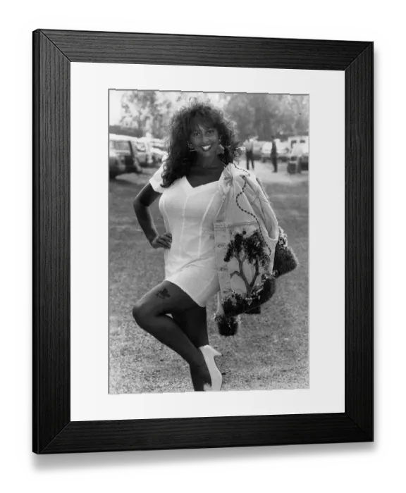 Framed Print : Maria Whittaker Model in the Garden Jacket with Tattoo Pattern