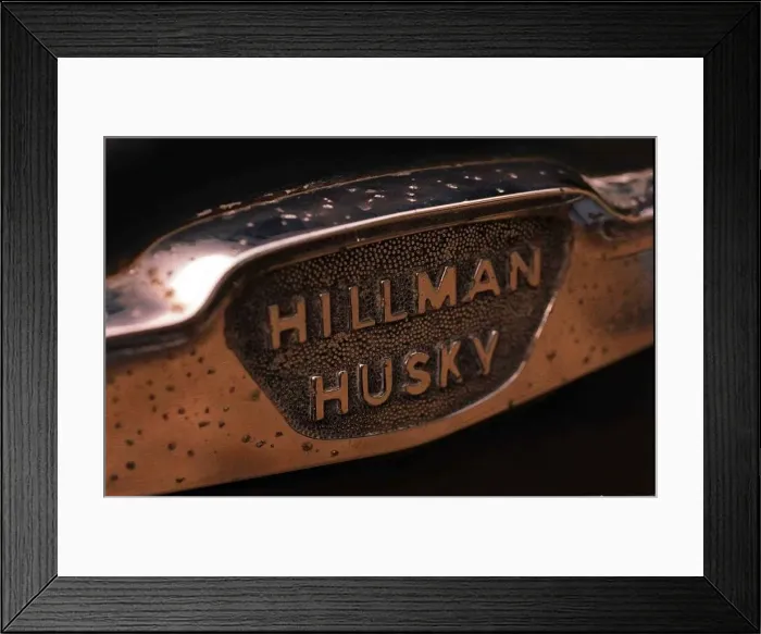 Framed Print : Hillman Husky badge logo October 1997 Owned by Sam and Katrina McIntosh Framed Print : Hillman Husky badge logo October 1997 Owned by Sam and Katrina McIntosh