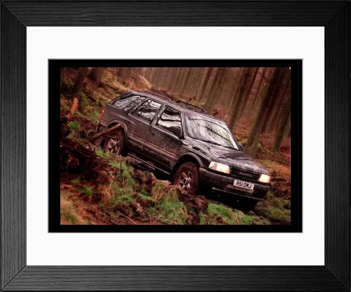 Framed Print : Vauxhall Frontera March 1998 Forest trail woodland mud Framed Print : Vauxhall Frontera March 1998 Forest trail woodland mud