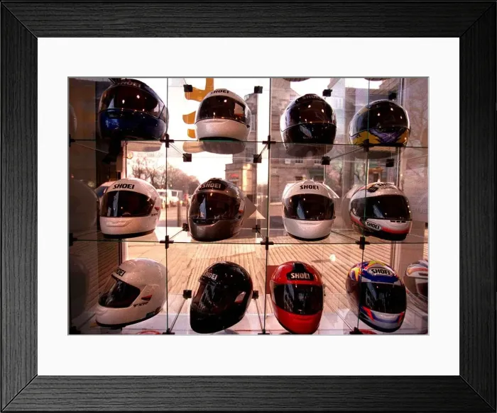 Framed Print : Selecton of motorcycle helmets February 1998 PIC BY CHRIS WATT Framed Print : Selecton of motorcycle helmets February 1998 PIC BY CHRIS WATT